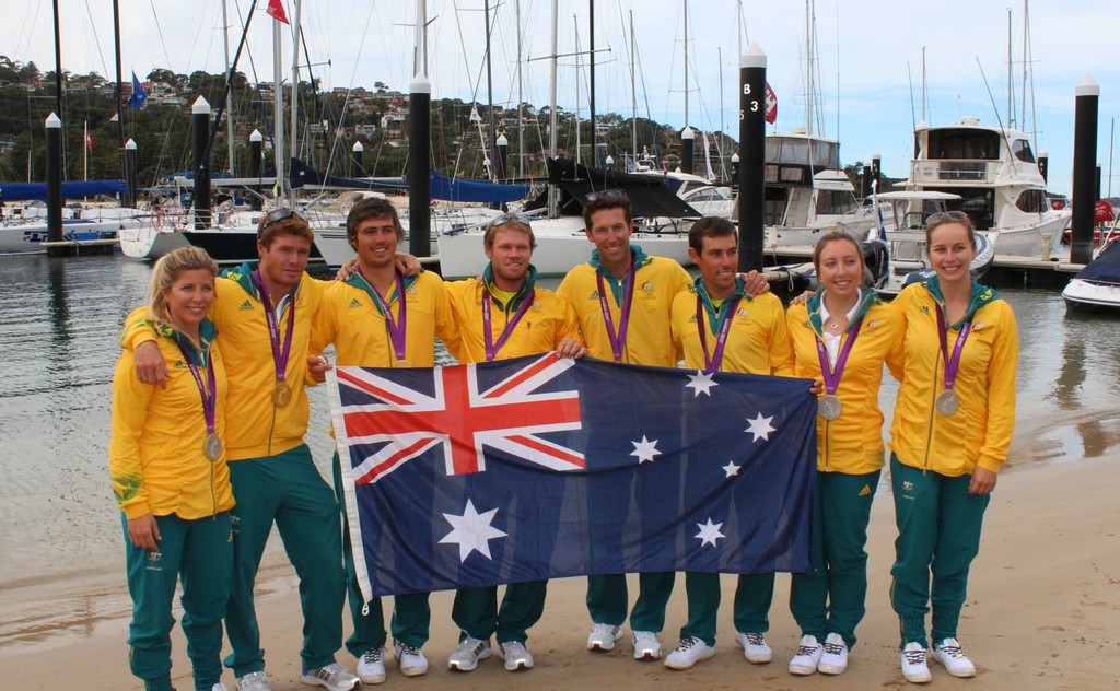 Australia’s sailing medallists at the National Training Centre following London 2012 © Michelle Kearney